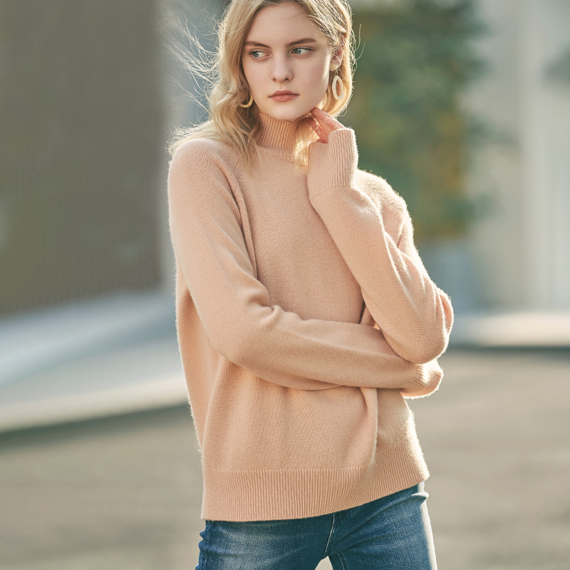 【纯羊绒】DEEP BREATH深呼吸女装 烟管领羊绒衫简约长袖针织衫A300604