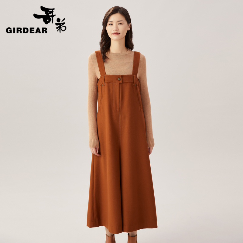 哥弟   时尚造型感连体背带阔腿裤1100374