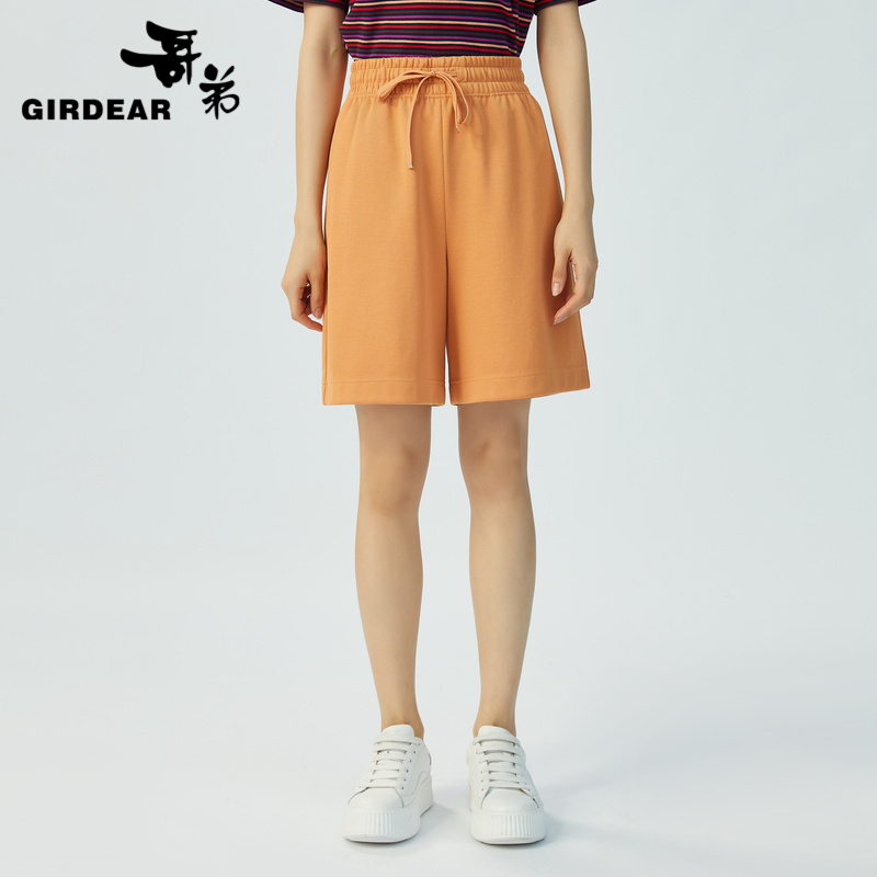 哥弟 高腰抽绳休闲短裤1100402