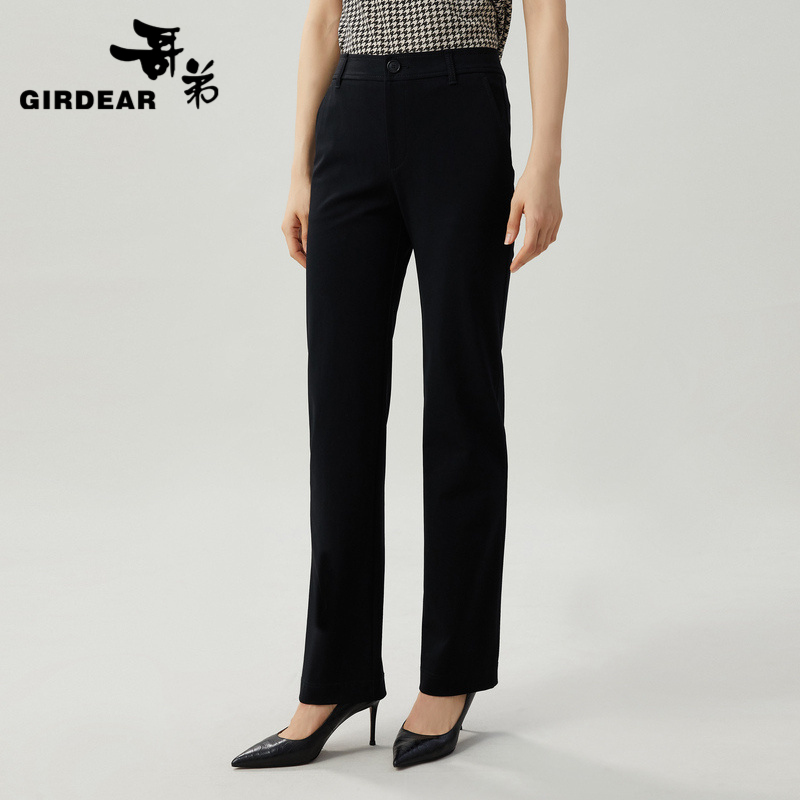 哥弟  招牌直筒小黑长裤1100454