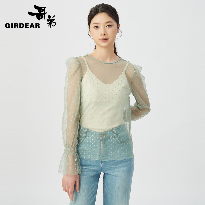 哥弟女装 圆领优雅纱衣1300491