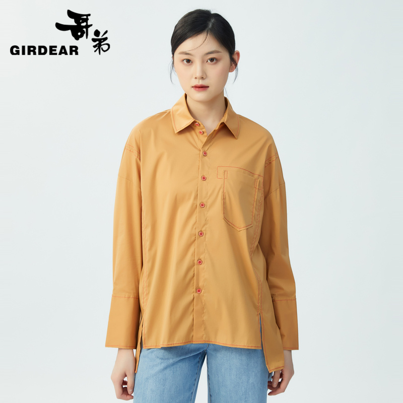 哥弟 明线设计不规则衬衫1300735