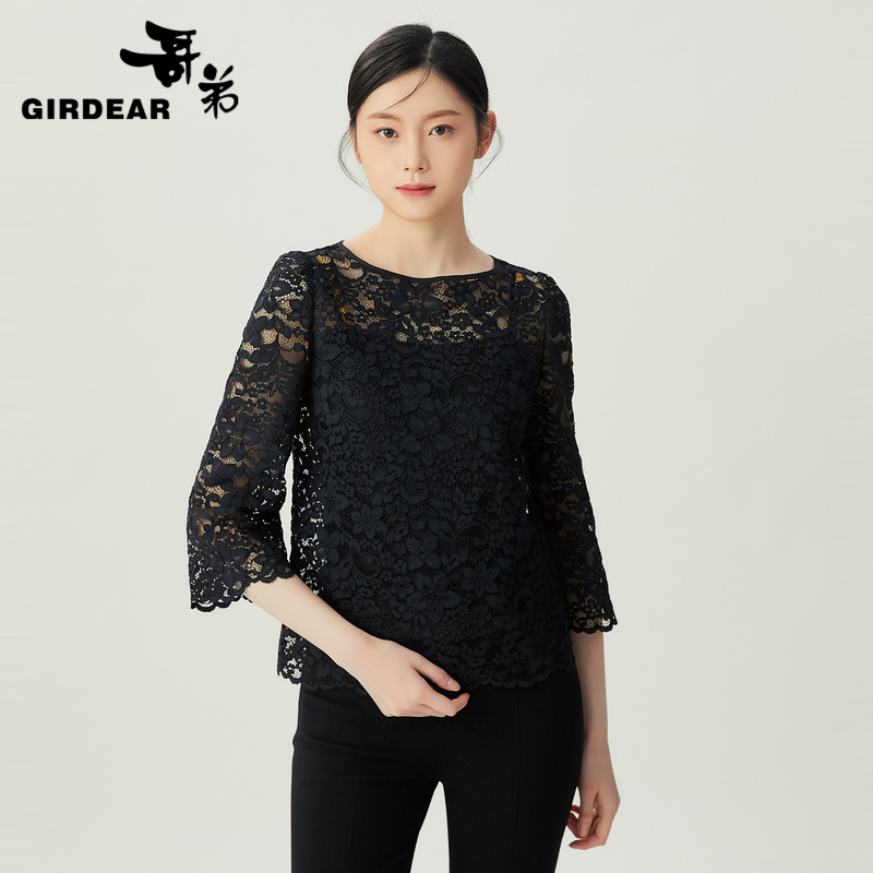 哥弟 气质蕾丝镂空小衫1300945