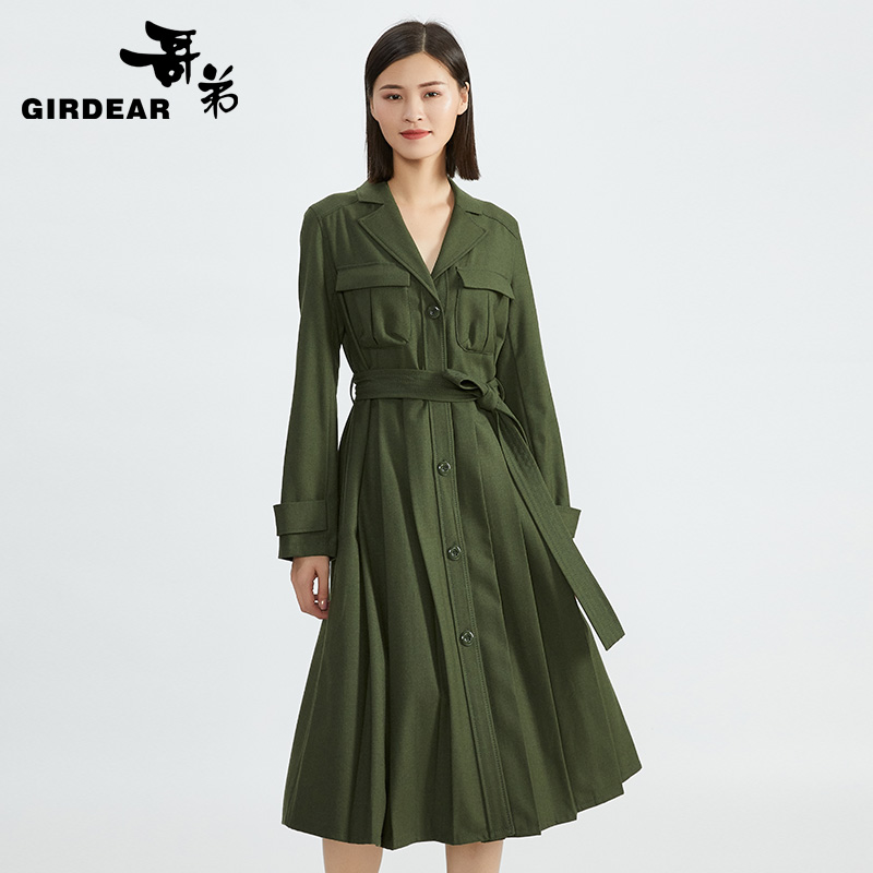 哥弟 V领工装风风衣1400151