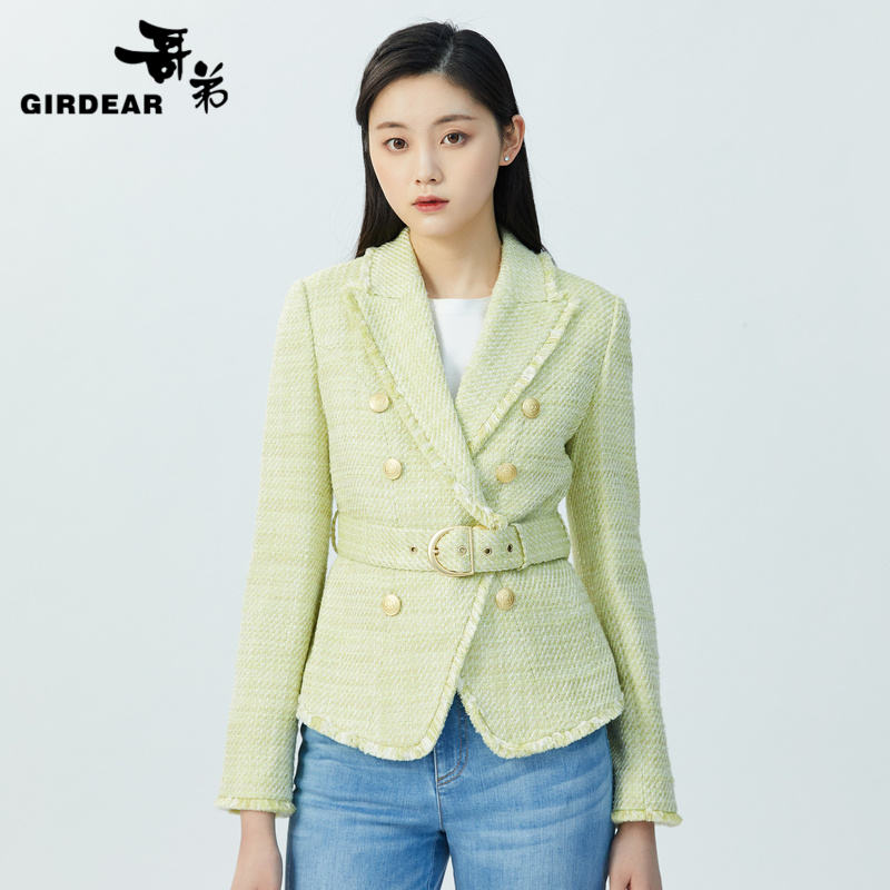 哥弟 双排扣精致小香风外套1400524