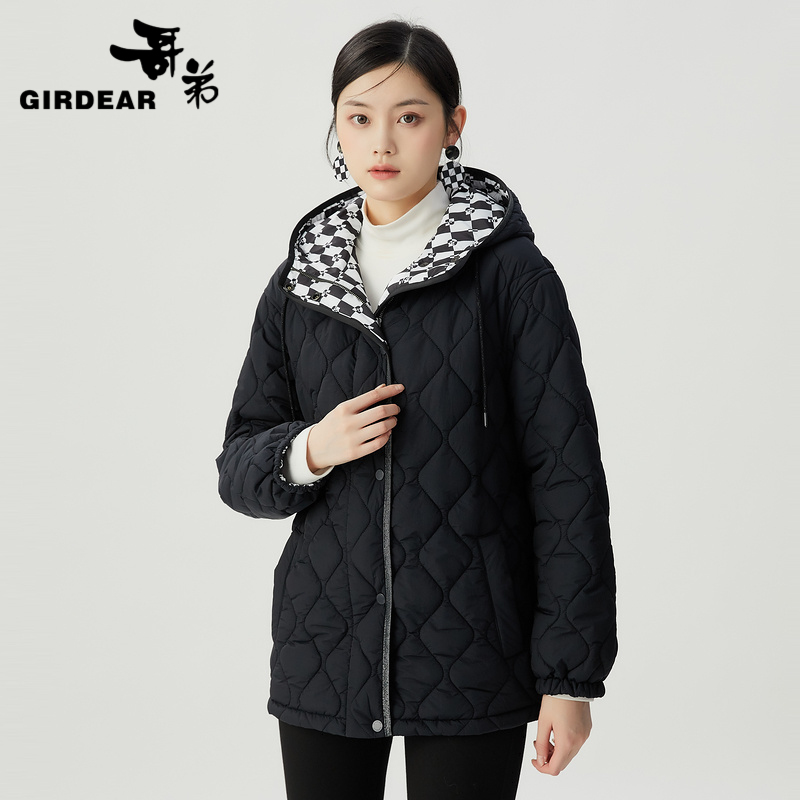 哥弟  深呼吸兔兔连帽新雪丽棉服外套1400720