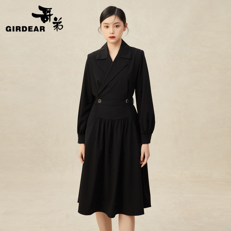 哥弟 赫本风气质西装连衣裙1500438