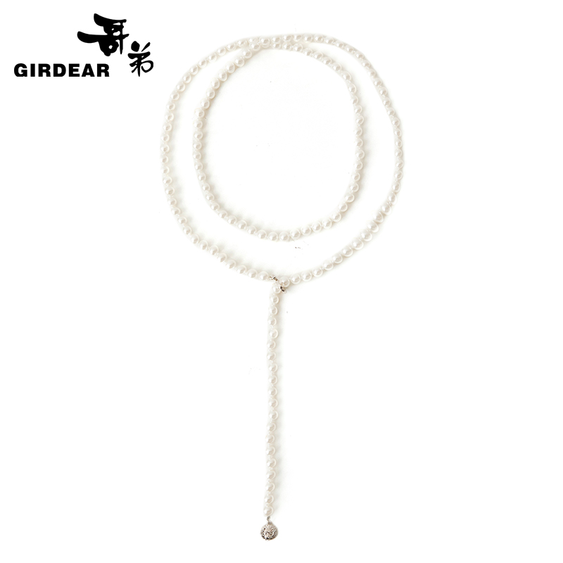 哥弟   项链腰链两用设计优雅百搭白珠珠配饰1900161