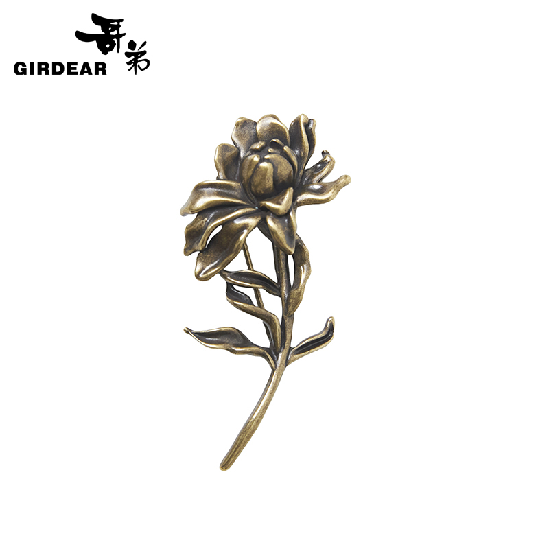 哥弟  复古文艺感海棠花胸针1900492