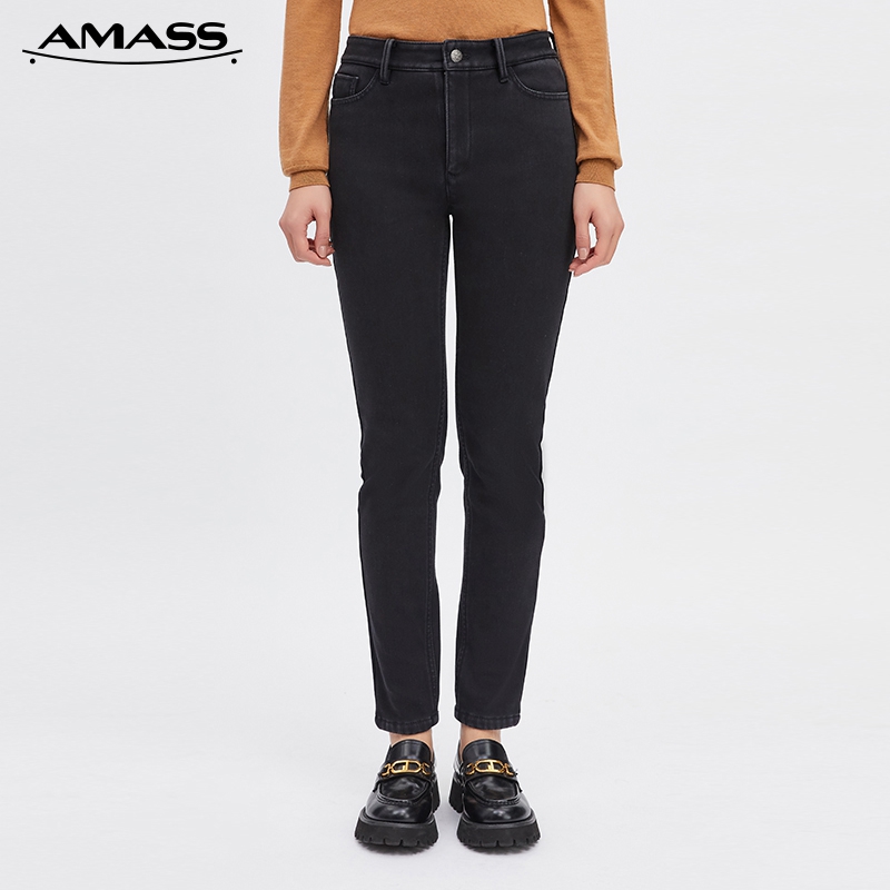 AMASS阿玛施 超值款加绒牛仔小脚裤5100043-2