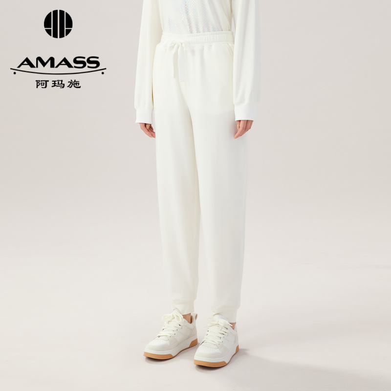 阿玛施AMASS 简约舒适家居松紧腰裤5100226