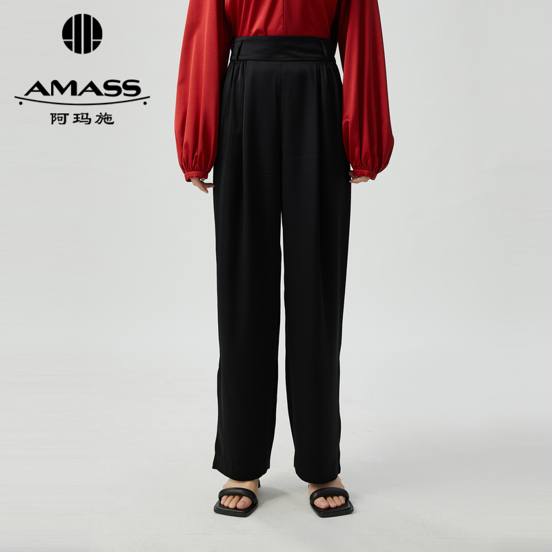 阿玛施AMASS 垂感凉爽慵懒风长裤5100381
