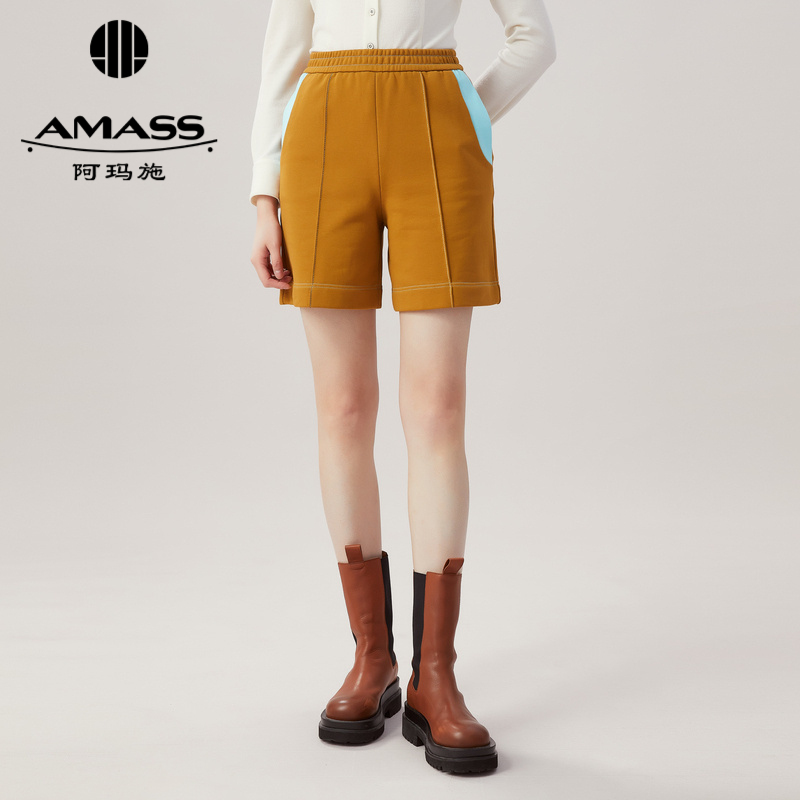 AMASS阿玛施 松紧腰休闲百慕大中裤5100428