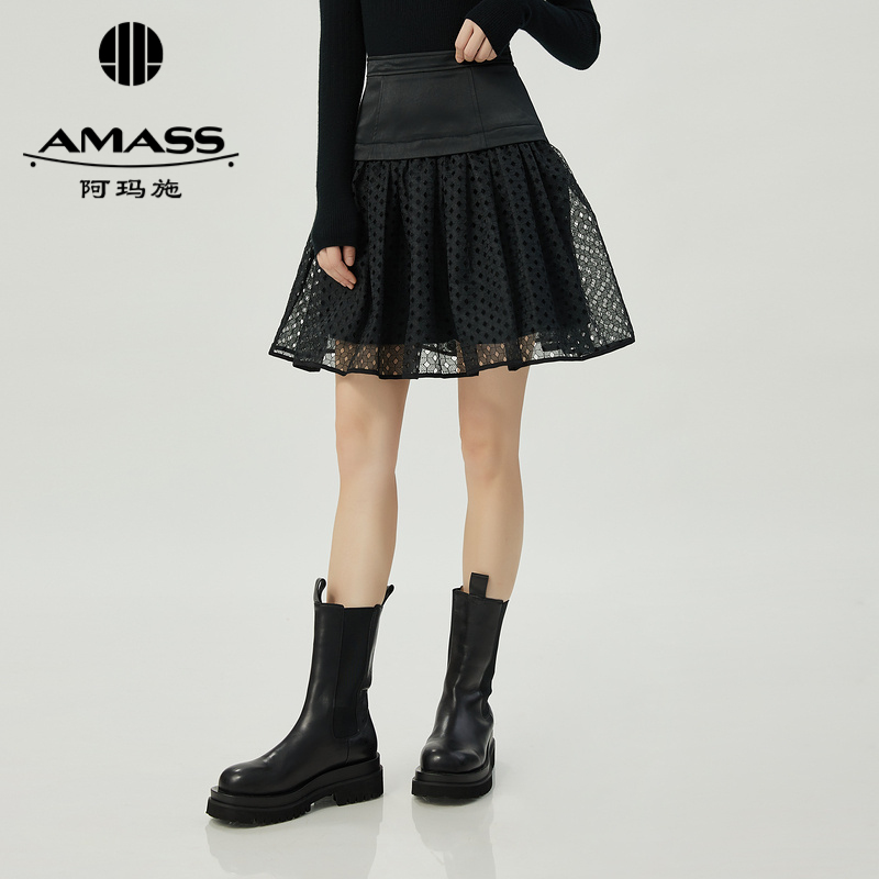 阿玛施AMASS 精致复古波点短款半裙5200400