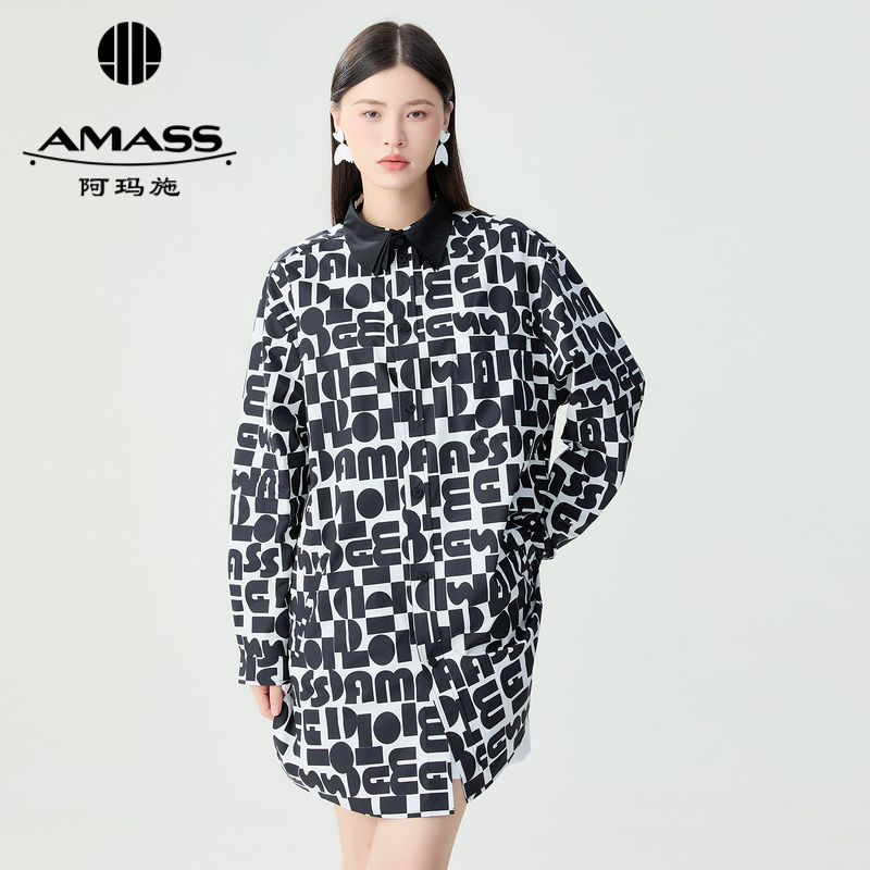 阿玛施AMASS 纯色百搭活动领衬衫5392004