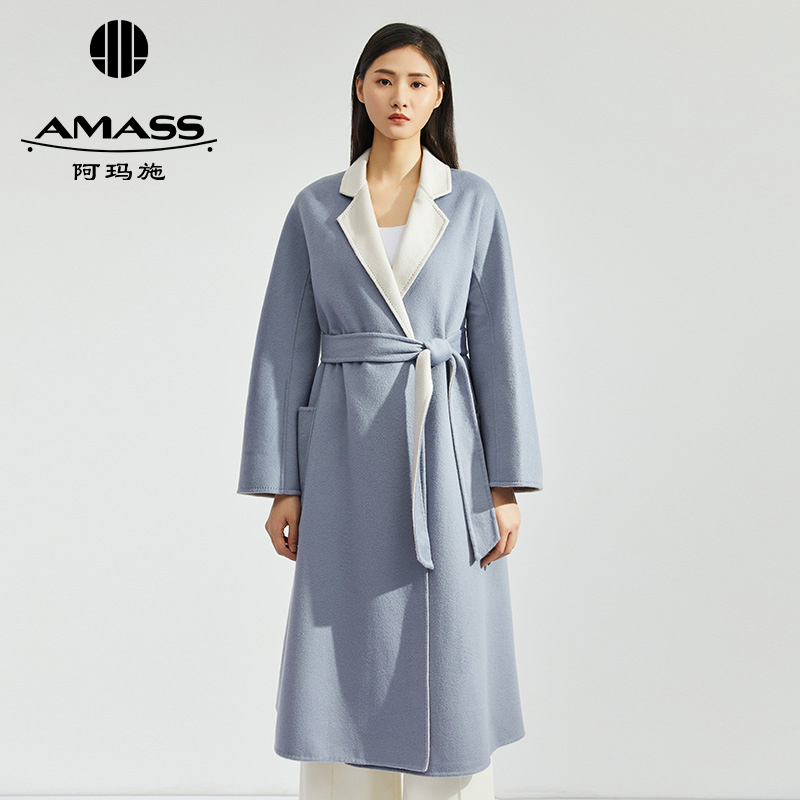 AMASS阿玛施 经典双面呢大衣5400070  附腰带