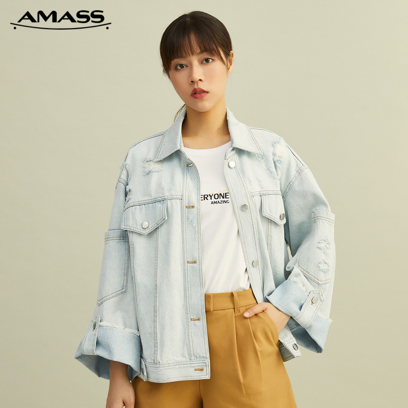 AMASS阿玛施 双口袋水洗牛仔外套5400624