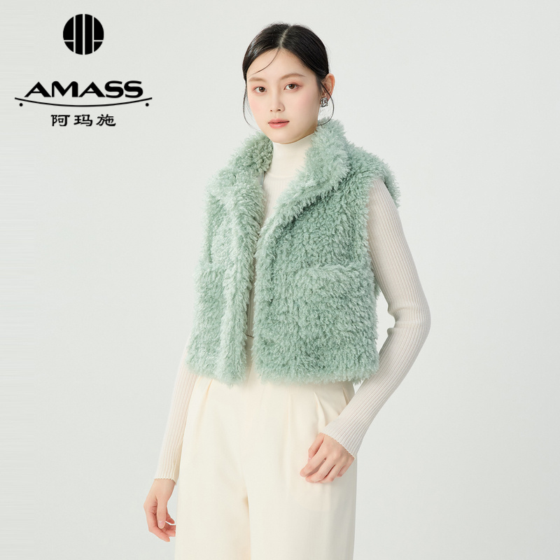 阿玛施AMASS 质感毛绒柔软造型马甲5400879
