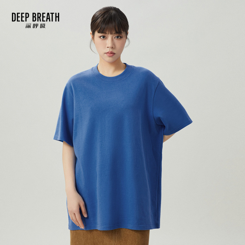 DEEP BREATH深呼吸情侣装 宽松T恤男友风纯棉短袖男女情侣上衣A301024
