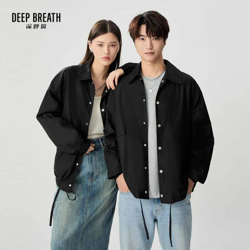DEEP BREATH深呼吸男女同款 翻领夹克衬衫式外套A401268