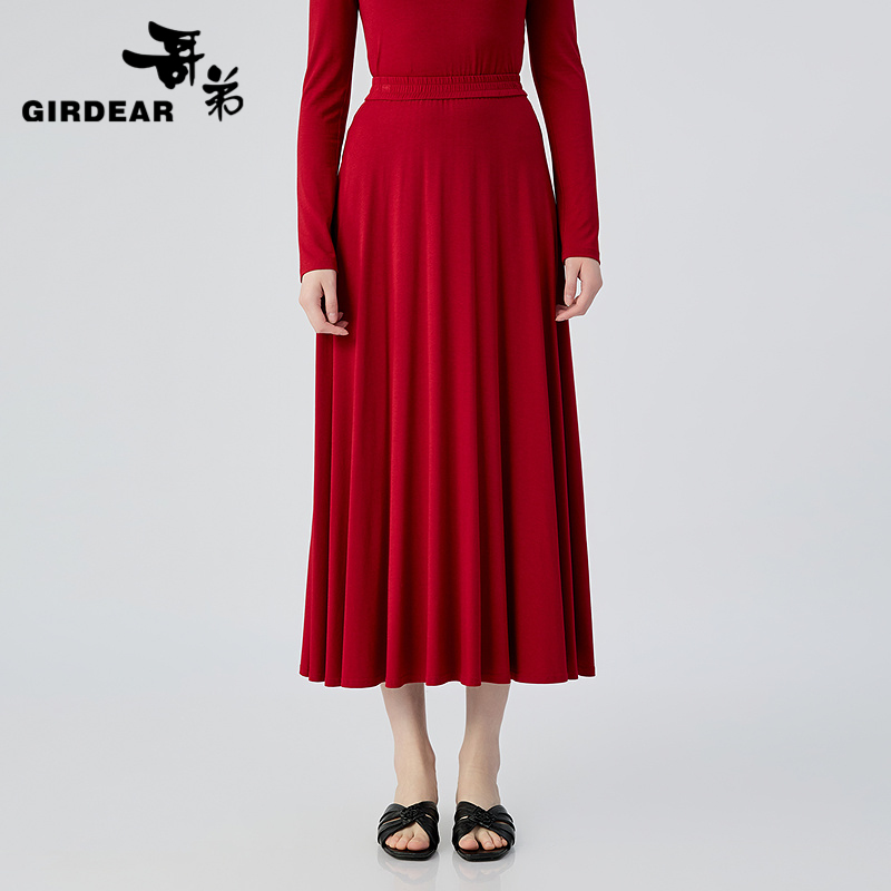 哥弟  传奇瑰宝系列亲肤垂感半身裙1200386