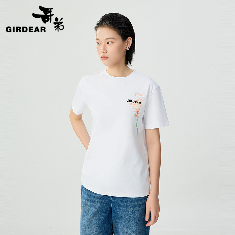 哥弟 童趣卡通百搭印花T恤1300356