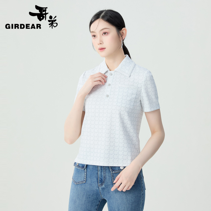 哥弟小香风翻领短袖Polo衫1300775