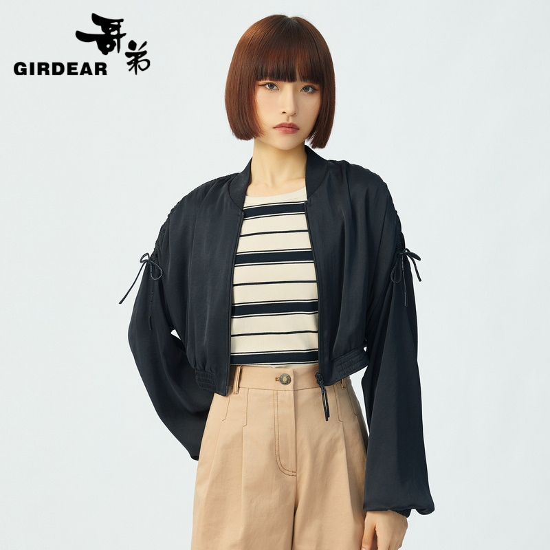 哥弟 短款潮感拉链长袖外套1400574