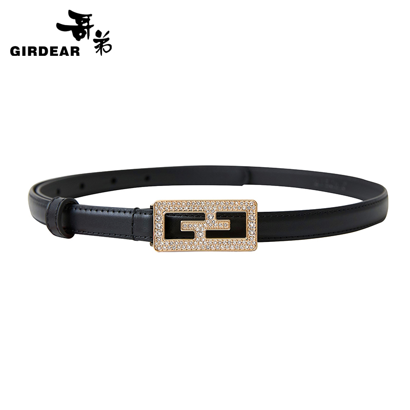 哥弟  精致之选百搭金属扣皮腰带190037