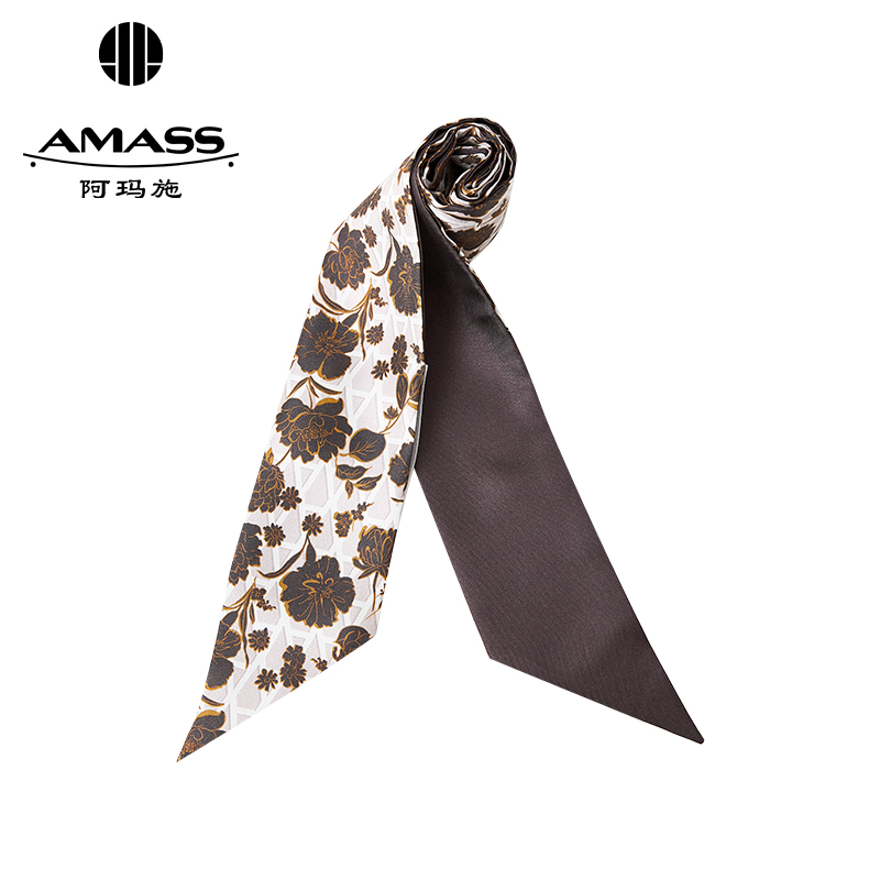 阿玛施AMASS 精致老钱印花飘带丝巾领带580036