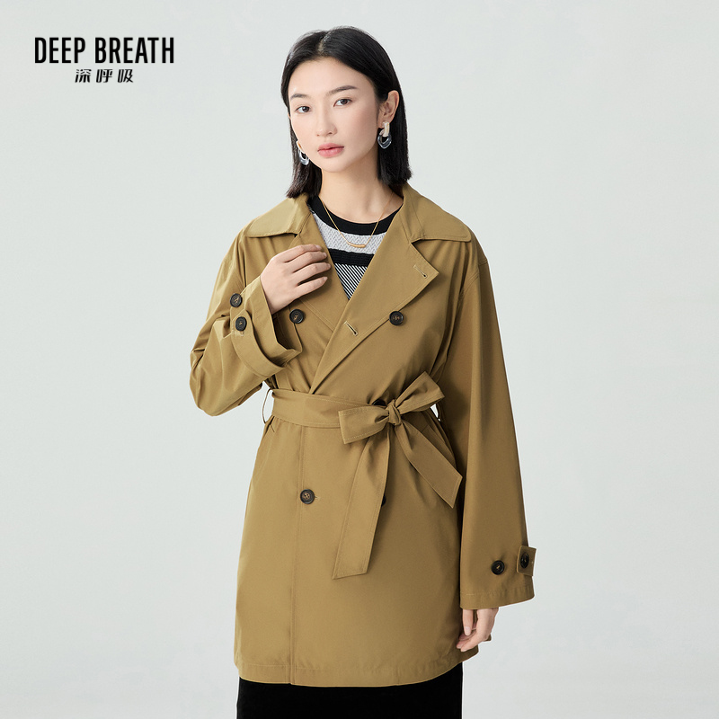 DEEP BREATH深呼吸女装 中长款双排扣风衣【附腰带】A401148