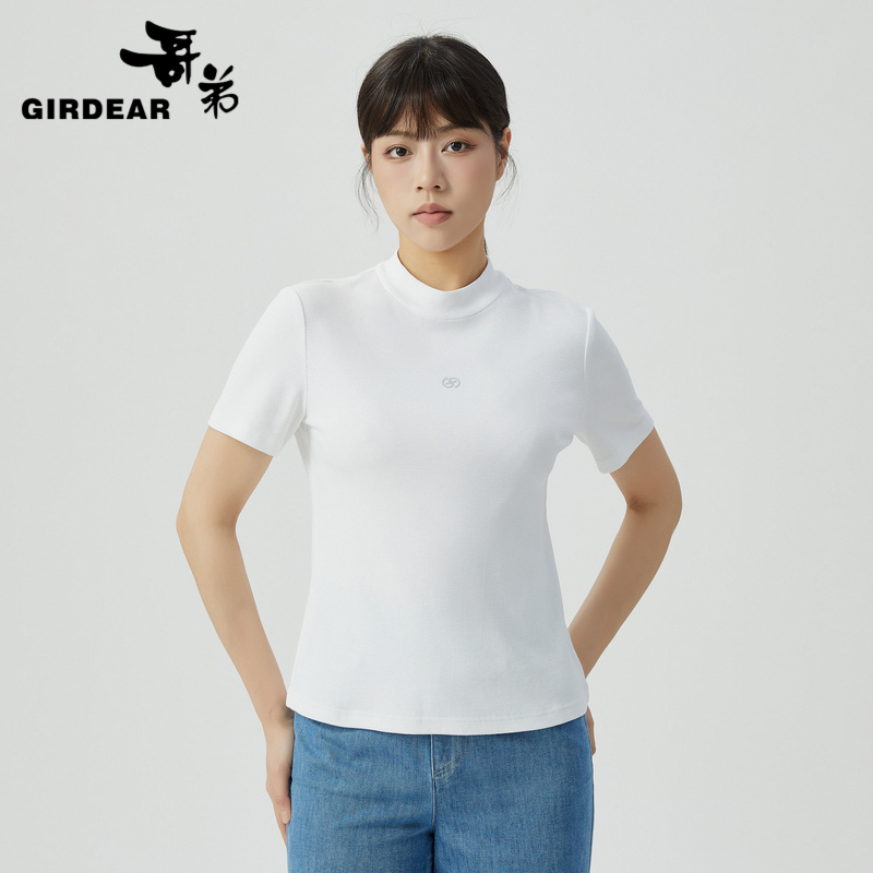 哥弟 烟管领条纹短袖T恤1300606-1