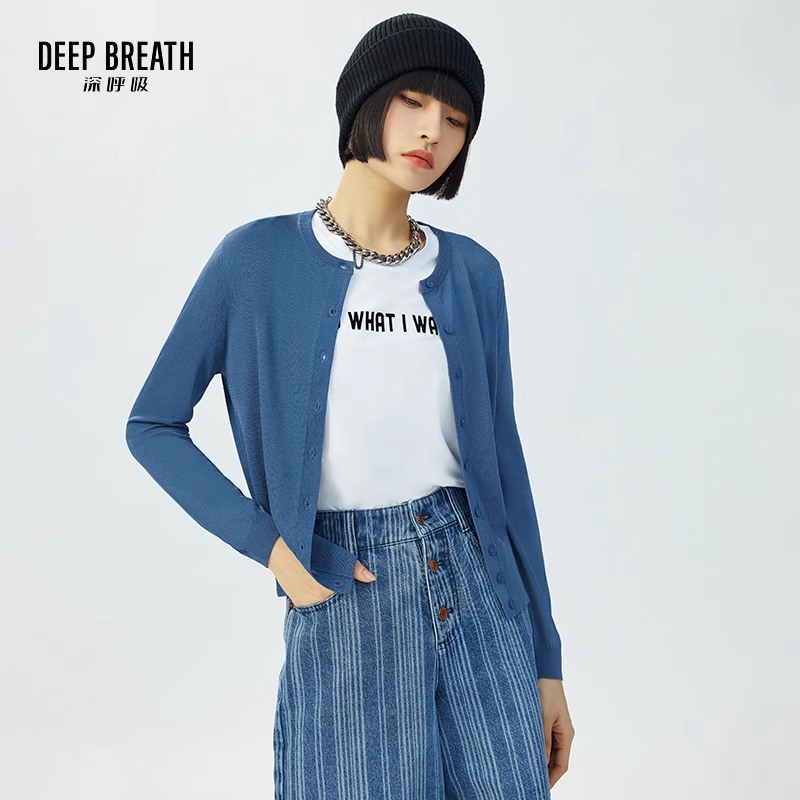 DEEP BREATH深呼吸女装 薄款防晒空调衫针织衫A400473