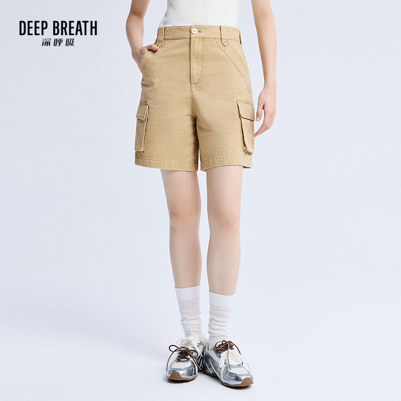 DEEP BREATH深呼吸女装 新款休闲工装裤简约百搭直筒短裤A100494
