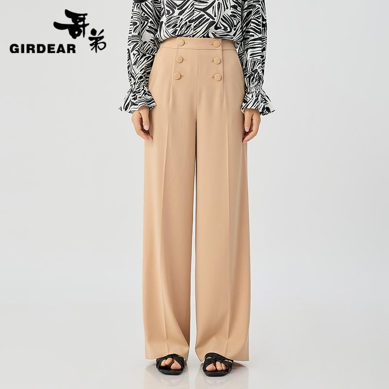 哥弟   双排扣腰封感小直筒长裤110012