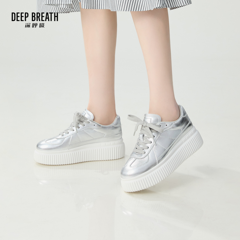 DEEP BREATH深呼吸女鞋 牛皮低帮绑带休闲鞋饼干鞋女鞋AX12284