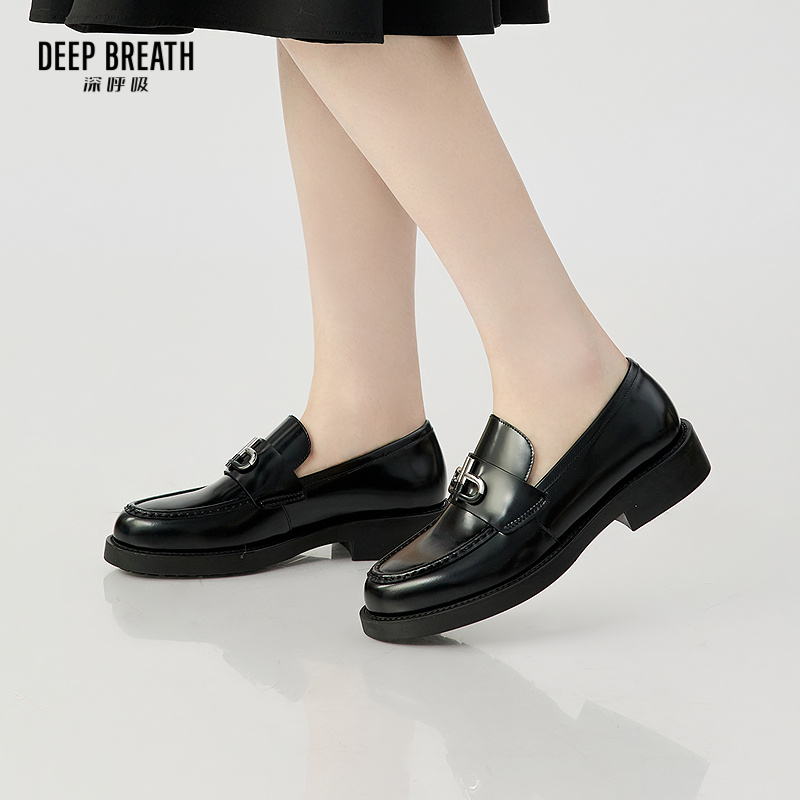 DEEP BREATH深呼吸女鞋 经典简约db扣一脚蹬简约乐福鞋绅士鞋AX13128