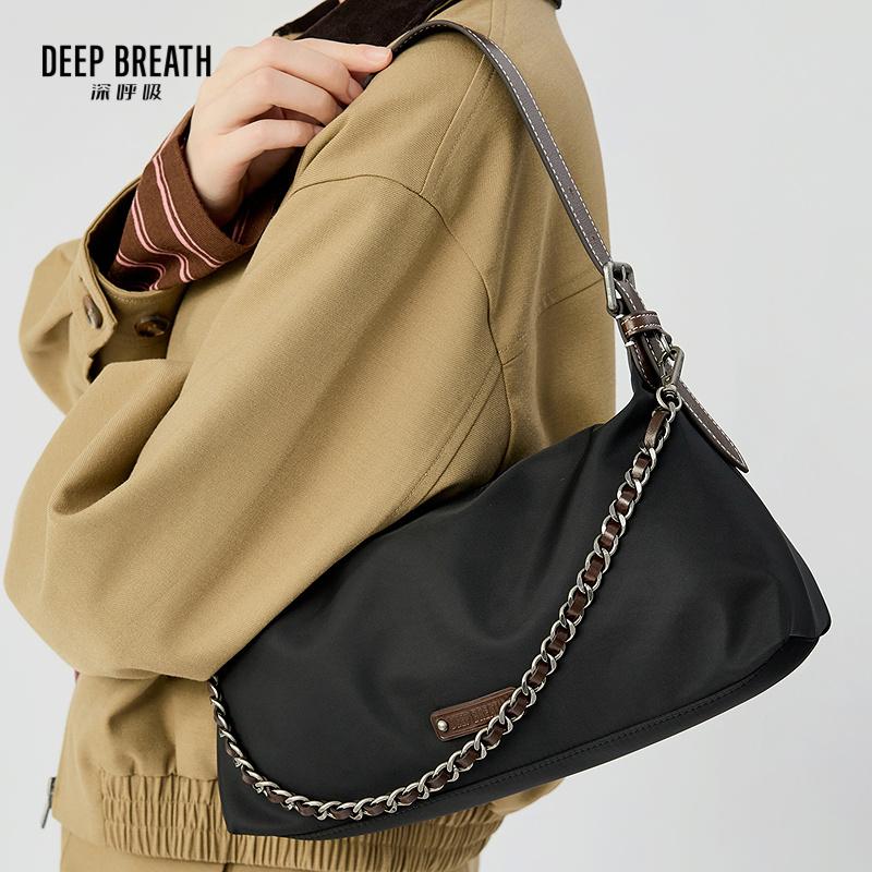 DEEP BREATH深呼吸女包 轻盈尼龙饭盒包布包肩带斜挎手提腋下包AB10288