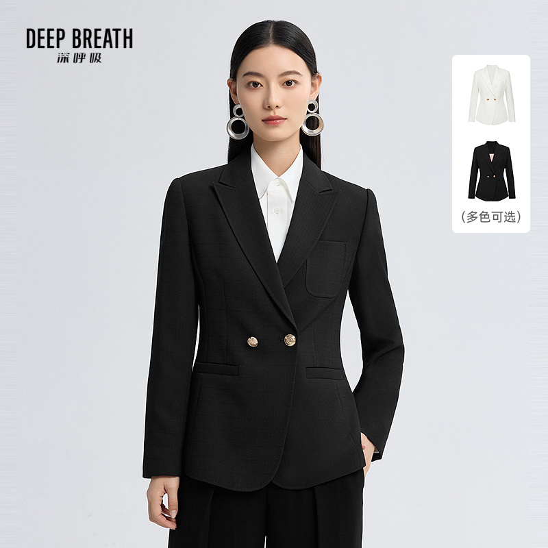 DEEP BREATH深呼吸女装 新款戗驳领三口袋通勤小西装外套A401720