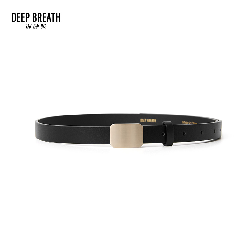 DEEP BREATH深呼吸配饰 方扣装饰质感真皮皮带A900188