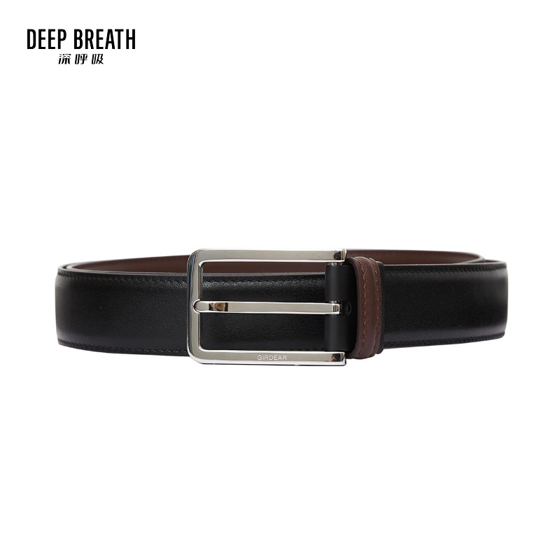 DEEP BREATH深呼吸配饰 男款不锈钢方扣两面用皮带A900085